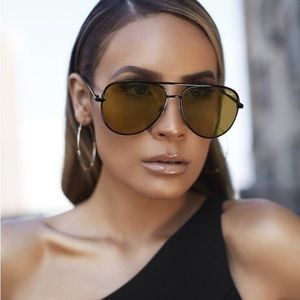 Quay x Desi Sahara Aviator Sunglasses